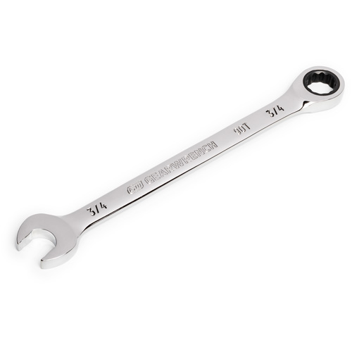 90-Tooth Ratcheting Combination Wrench, 12 Point, 3/4", Chrome Finish Sécurité Médic