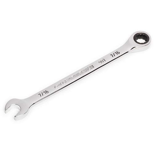 90-Tooth Ratcheting Combination Wrench, 12 Point, 7/16", Chrome Finish Sécurité Médic