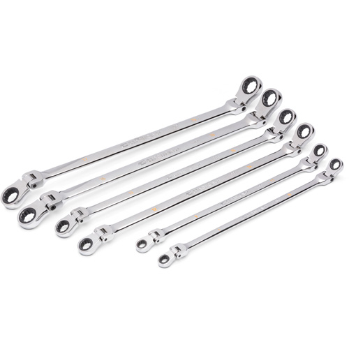90-Tooth 12 Point Metric GearBox Double Ratcheting Wrench Set, Flex Head, 6 Pieces, Metric Sécurité Médic