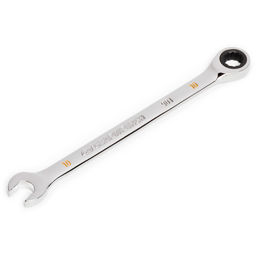 90-Tooth Ratcheting Combination Wrench, 12 Point, 10 mm, Chrome Finish Sécurité Médic
