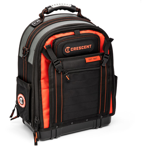 Sac &agrave; dos pour ouvrier, 18" lo x 10" la, Noir/Gris/Orange, Polyester Sécurité Médic