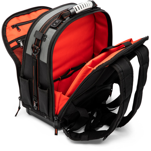 Sac &agrave; dos pour ouvrier, 18" lo x 10" la, Noir/Gris/Orange, Polyester Sécurité Médic
