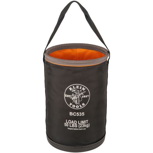 Straight Utility Bucket, 17" L x 12" W x 4" H, Nylon, Black/Grey/Orange Sécurité Médic