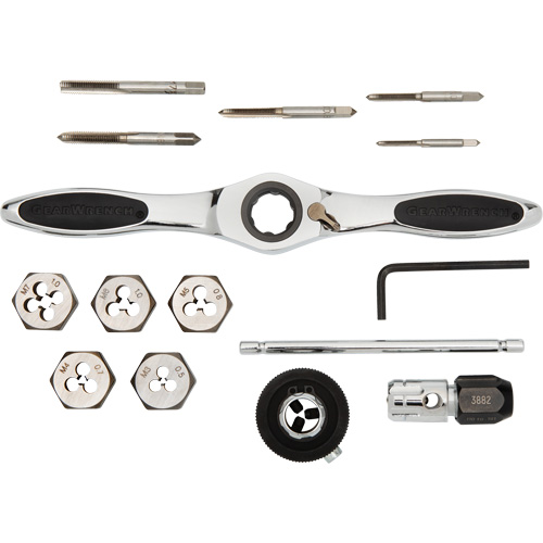 Metric Ratcheting Tap & Die Set, 15 Pieces Sécurité Médic