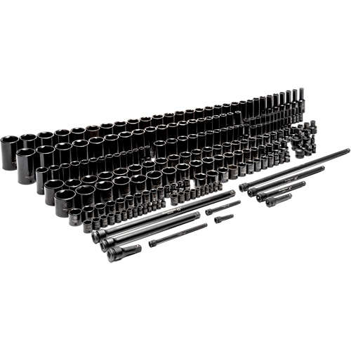 6-Point SAE/Metric Master Socket Set, 209 Pcs, Impact, Deep Sécurité Médic