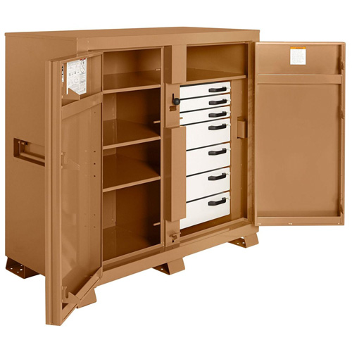 Model 112 Jobsite Cabinet with Padlock, Steel, 54.9 Cubic Feet, Tan Sécurité Médic