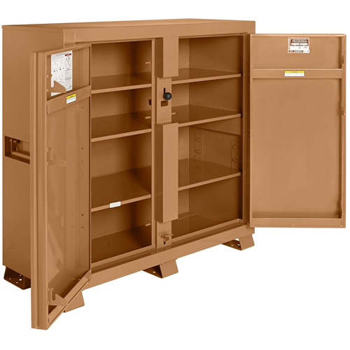 Model 109 Jobsite Cabinet with Padlock, Steel, 47.5 Cubic Feet, Tan Sécurité Médic