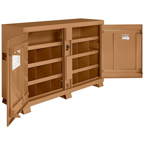 Model 129 Bin Storage Cabinet with Padlock, Steel, 48 Cubic Feet, Tan Sécurité Médic