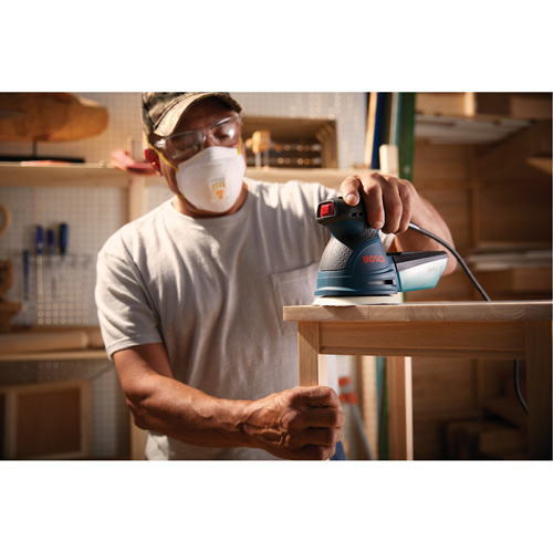 Palm Random Orbit Sander/Polisher, 5" Sand Paper, 2.5 A, 120 V Sécurité Médic