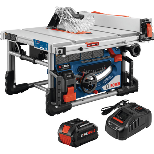 PROFACTOR 18V 8-1/4 In. Portable Table Saw Kit, 18 V, 5500 RPM Sécurité Médic