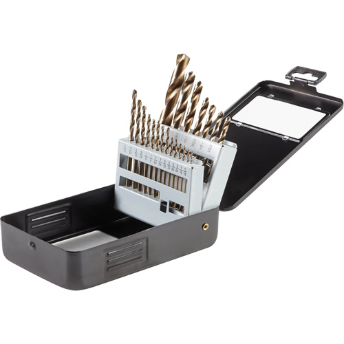 Gold Oxide Drill Bit Set, 21 Pieces, High Speed Steel Sécurité Médic