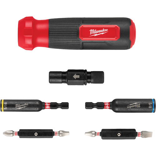 Tournevis multi-usage 8-en-1 avec embouts et tourne-&eacute;crous &agrave; chocs SHOCKWAVE, 8-1/3" lo, Prise Coussin&eacute;e Sécurité Médic