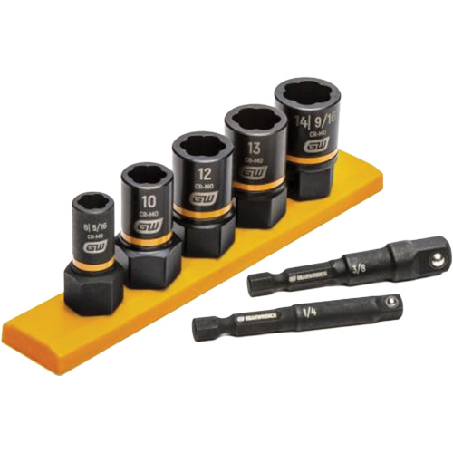 Jeu de douilles d'extraction m&eacute;trique Bolt Biter, 7 Mcx, Chocs, Prise de 1/4"/3/8" Sécurité Médic