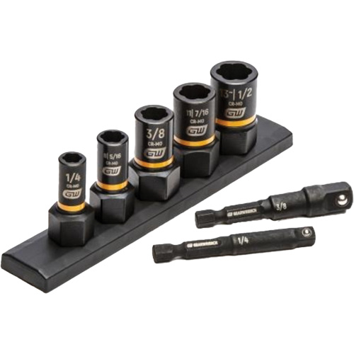 SAE Bolt Biter Extraction Socket Set, 7 Pcs, Impact, 1/4"/3/8" Drive Size Sécurité Médic
