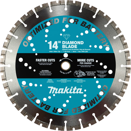 General Purpose Thin Kerf Diamond Blade, 14", Brick/Concrete/Stone Use Sécurité Médic
