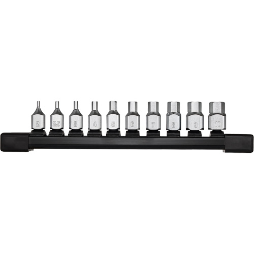 Low-Profile Metric Bit Socket Set, Hex, 1/4" Drive, 10 Pcs Sécurité Médic