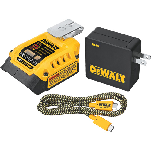 MAX*/FLEXVOLT &reg; 5 Amp USB Charging Kit, 20 V, Lithium-Ion Sécurité Médic
