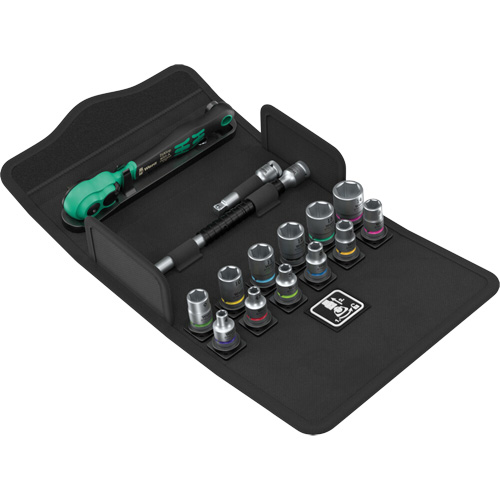 Jeu de cl&eacute; &agrave; cliquet SA 13 Zyklop Comfort avec levier dinversion, 15 Mcx, Prise de 1/4" Sécurité Médic