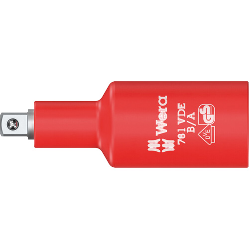 Adaptateur isol&eacute; VDE B/A, Prise 3/8", Douille 1/4", 2,59" lo, Sph&eacute;rique Sécurité Médic