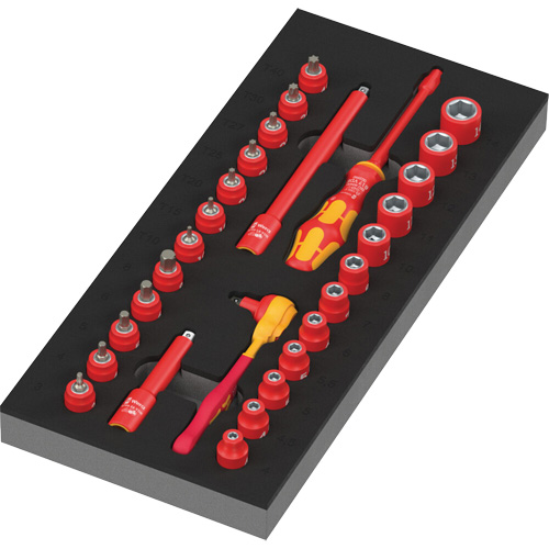 Foam Insert 8007 A VDE Zyklop VDE Ratchet Set 1, 1000 V, 30 Pcs Sécurité Médic