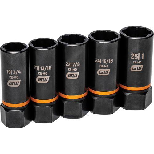 Bolt Biter Extraction Socket Set, 5 Pcs, Impact, 1/2" Drive Size, Deep Sécurité Médic