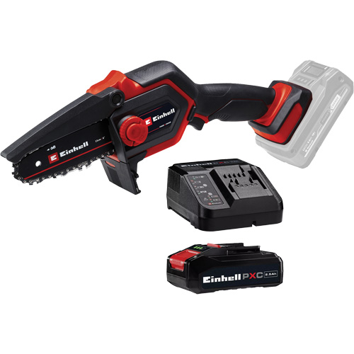 Cordless Compact Pruning Chain Saw with 2.5Ah Battery & Charger Starter Kit, 6", Battery Powered, 18 V Sécurité Médic