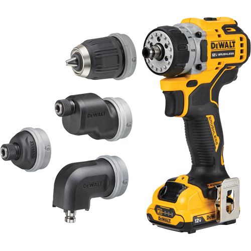 XTREME Brushless Cordless 5-in-1 Drill/Driver Kit, Lithium-Ion, 12 V, 3/8" Chuck Sécurité Médic