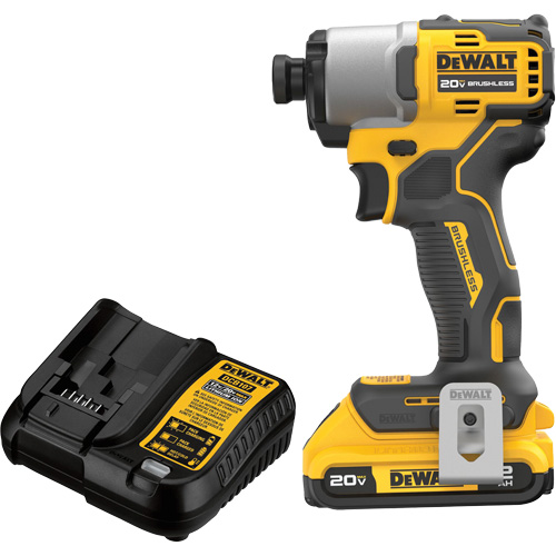 Brushless Cordless Impact Driver Kit, 1/4", 1700 in-lbs Max. Torque, 20 V, Lithium-Ion Sécurité Médic