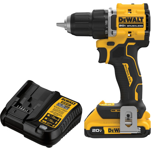 ATOMIC COMPACT SERIES Brushless Cordless Drill/Driver Kit, Lithium-Ion, 20 V, 1/2" Chuck Sécurité Médic