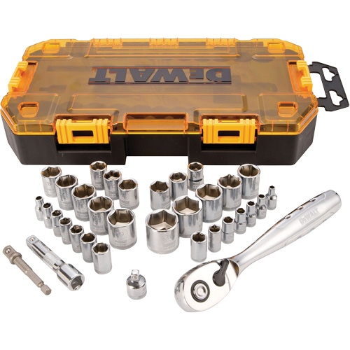 1/4" & 3/8" Drive Socket Set, 34 Pcs Sécurité Médic
