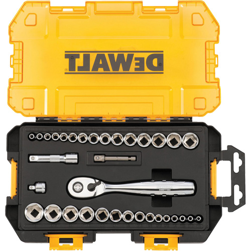 1/4" & 3/8" Drive Socket Set, 34 Pcs Sécurité Médic