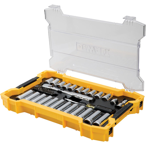 Jeu d'outils 3/8" & 1/2" pour m&eacute;canicien avec plateau & couvercle TOUGHSYSTEM 2.0 Sécurité Médic