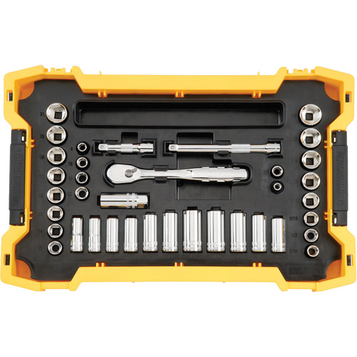 Jeu d'outils 3/8" & 1/2" pour m&eacute;canicien avec plateau & couvercle TOUGHSYSTEM 2.0 Sécurité Médic