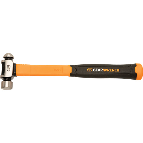 Ball Pein Hammer, 8 oz. Head Weight, Plain/Polished Face, Fibreglass Handle Sécurité Médic