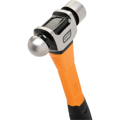 Ball Pein Hammer, 16 oz. Head Weight, Plain/Polished Face, Fibreglass Handle Sécurité Médic