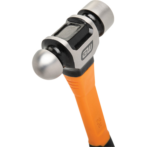 Ball Pein Hammer, 24 oz. Head Weight, Plain/Polished Face, Fibreglass Handle Sécurité Médic