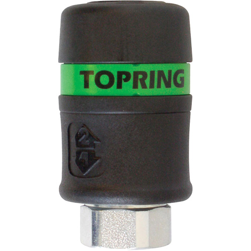 Raccord rapide TOPQUIK Ultraflo 7,8 mm, Composite en polyester, 3/8", NPT femelle, 174 PSI Sécurité Médic