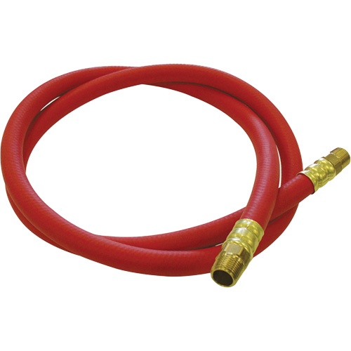 Hose Reel Connecting Hose, Air, EPDM Rubber, 1/2" dia. x 5', 300 psi, 1/2 NPT Sécurité Médic