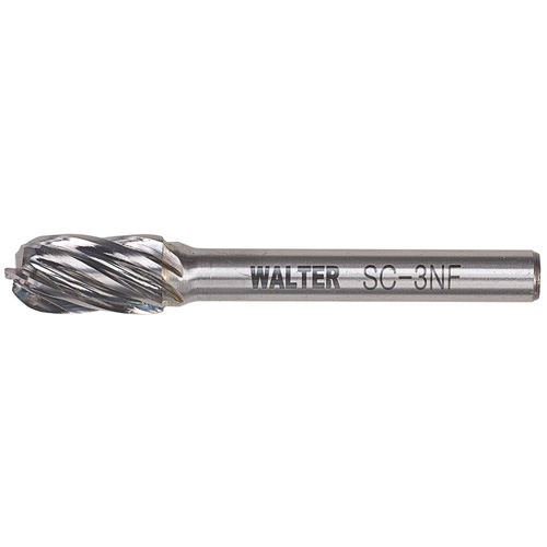 Double Cut Cylindrical Round Nose Carbide Burr, 1/2" Dia., 1" Depth of Cut Sécurité Médic