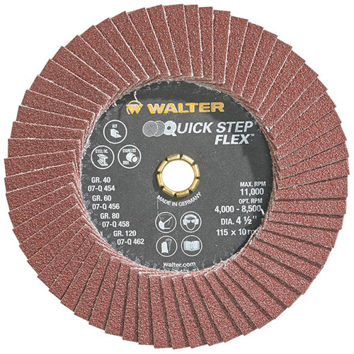 Disque &agrave; lamelles QUICK-STEP FLEX, 4-1/2" x Type 29, Grain 80, Oxyde d'aluminium Sécurité Médic