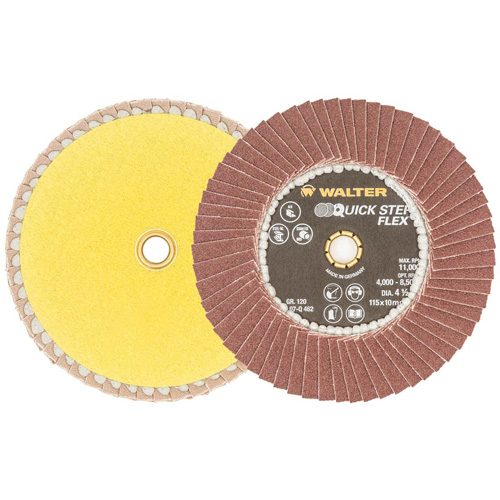 Disque &agrave; lamelles QUICK-STEP FLEX, 4-1/2" x Type 29, Grain 120, Oxyde d'aluminium Sécurité Médic