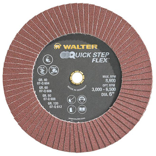 QUICK-STEP FLEX Flap Disc, 6" x Type 29, 80 Grit, Aluminum Oxide Sécurité Médic