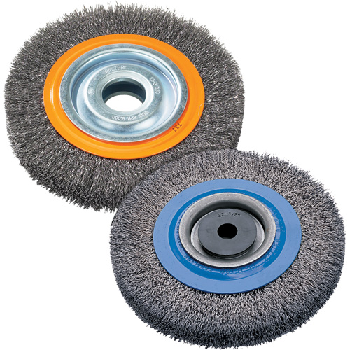 Brosse rotative, 8" dia., Fils 0,118", Arbre 1-1/4" Sécurité Médic