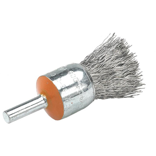 Brosses mont&eacute;es &agrave; fils cr&ecirc;p&eacute;s, 1/2", Fils 0,01", Tige 1/4" Sécurité Médic