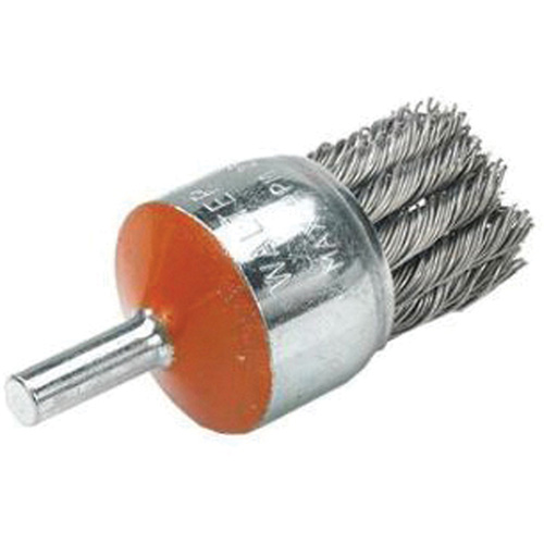 Mounted Knot-Twisted Wire Brush, 1-1/8" Dia., 0.02" Wire Dia., 1/4" Shank Sécurité Médic
