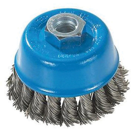 Brosse &agrave; fils nou&eacute;s torsad&eacute;s, 3" dia. x M10x1,25 arbre Sécurité Médic