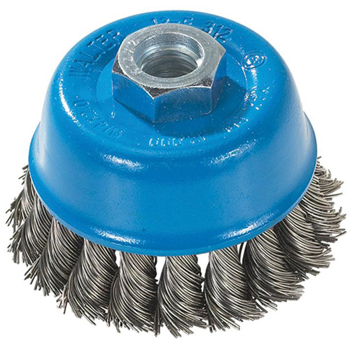 Knot-Twisted Wire Cup Brush, 3" Dia. x M14 Arbor Sécurité Médic