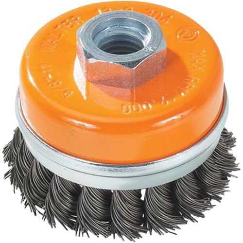 Brosse &agrave; fils nou&eacute;s torsad&eacute;s, 5" dia. x 5/8"-11 arbre Sécurité Médic