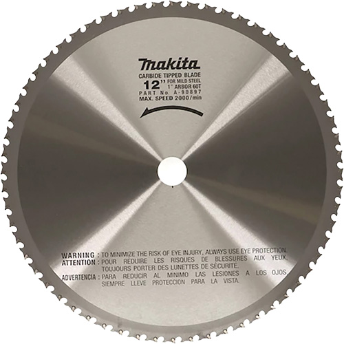 Lame de tronçonneuse pour scies &agrave; tronçonner portatives, 12", 60 dents, Pour M&eacute;tal Sécurité Médic