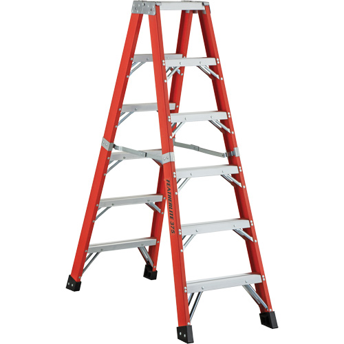 6600 AA Series Industrial Extra Heavy-Duty 2-Way Stepladders, Fibreglass, 375 lbs. Capacity, 4' Sécurité Médic